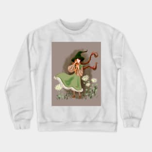 Woodland Witch with foxes Crewneck Sweatshirt